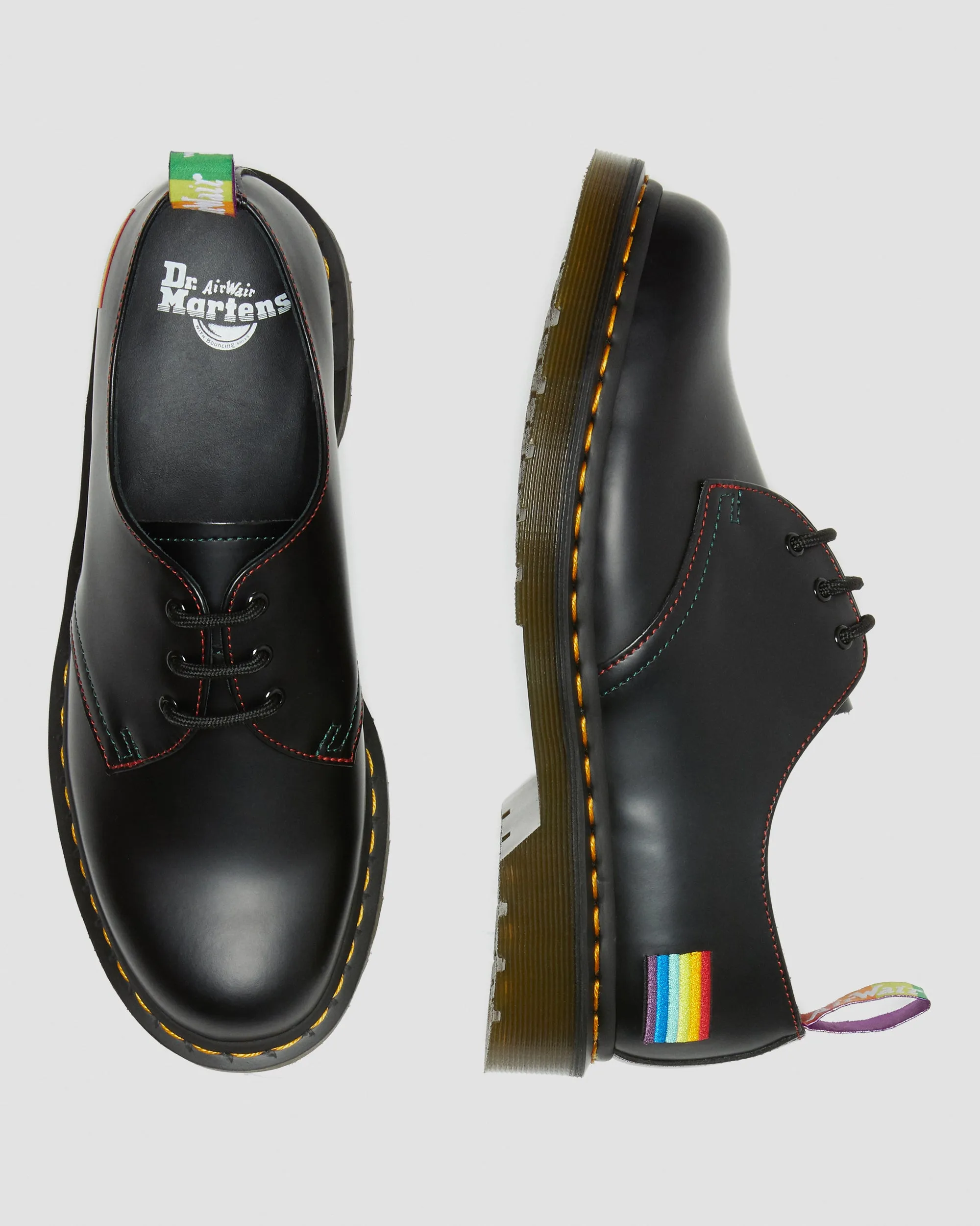 1461 Pride Black Smooth Oxford Shoes