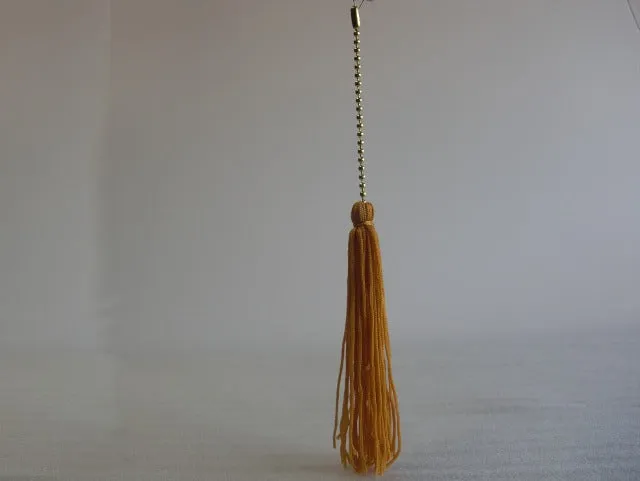 5" Gold Pull Tassel w/ Beaded Chain & Metal Fittings