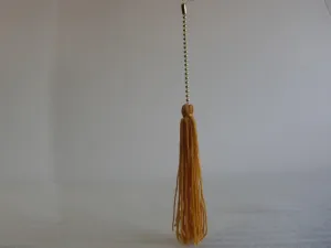 5" Gold Pull Tassel w/ Beaded Chain & Metal Fittings