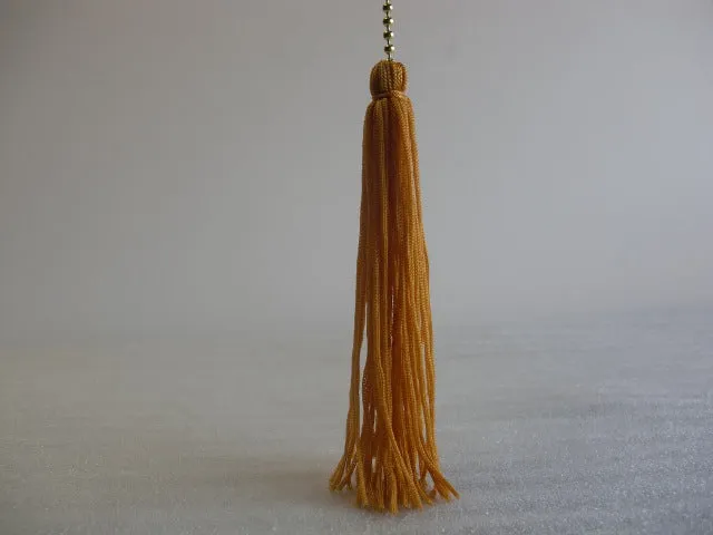 5" Gold Pull Tassel w/ Beaded Chain & Metal Fittings