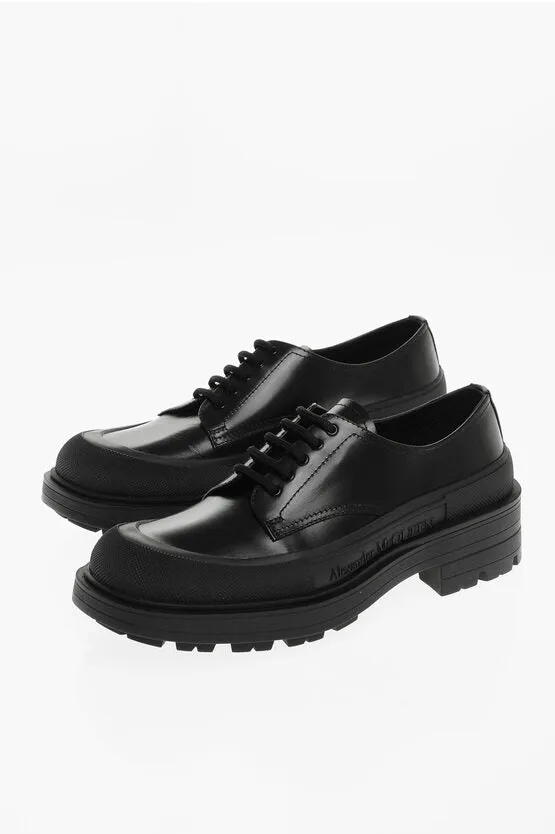 Alexander McQueen Brushed Leather Derby Shoes