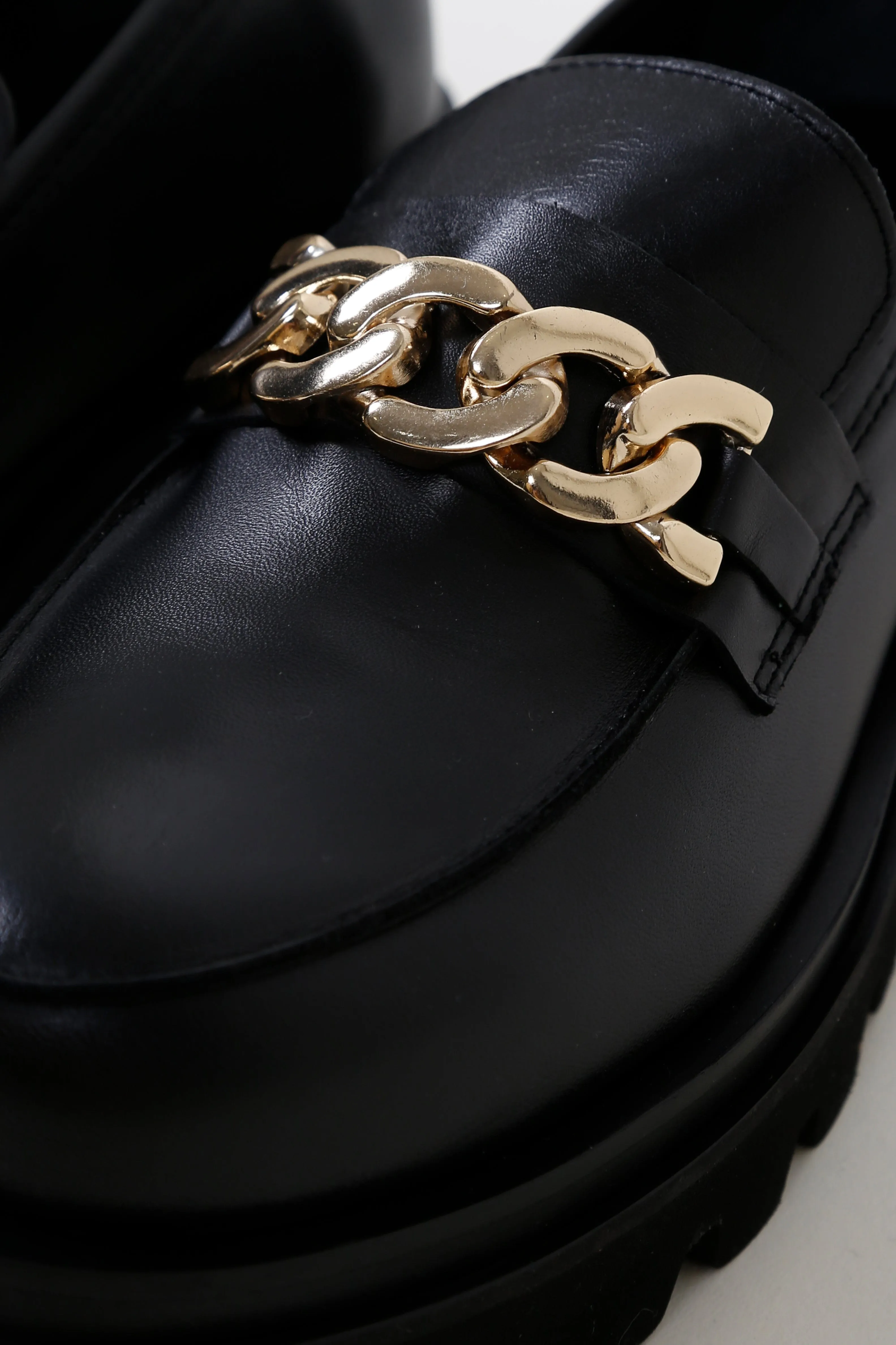 ALOHAS Black Leather Track Loafers