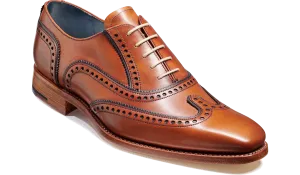 Barker Spencer Oxford Brogue - Antique Rosewood / Navy Calf