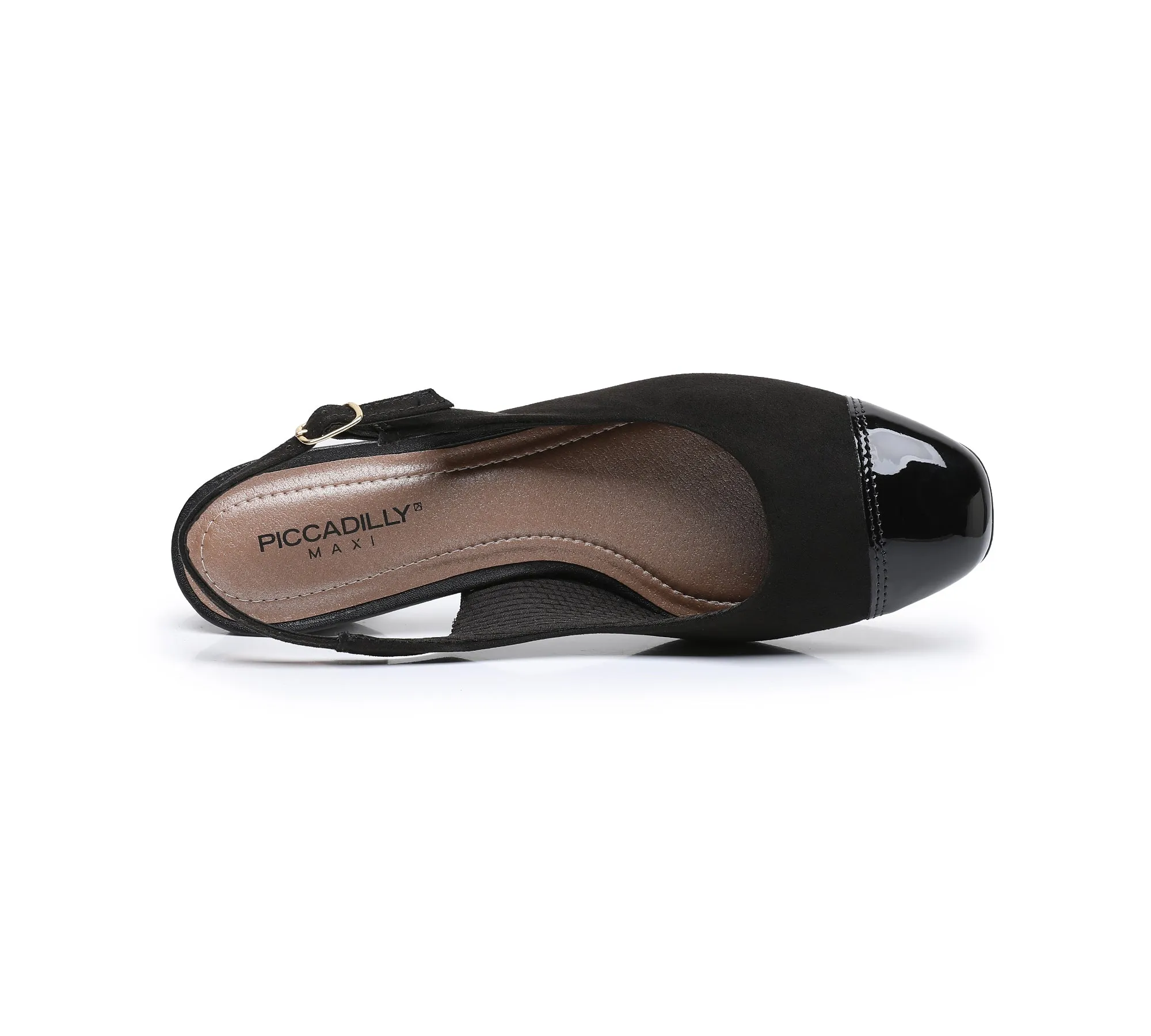 Black Microfiber Sling Back Pumps for Women (322.031)
