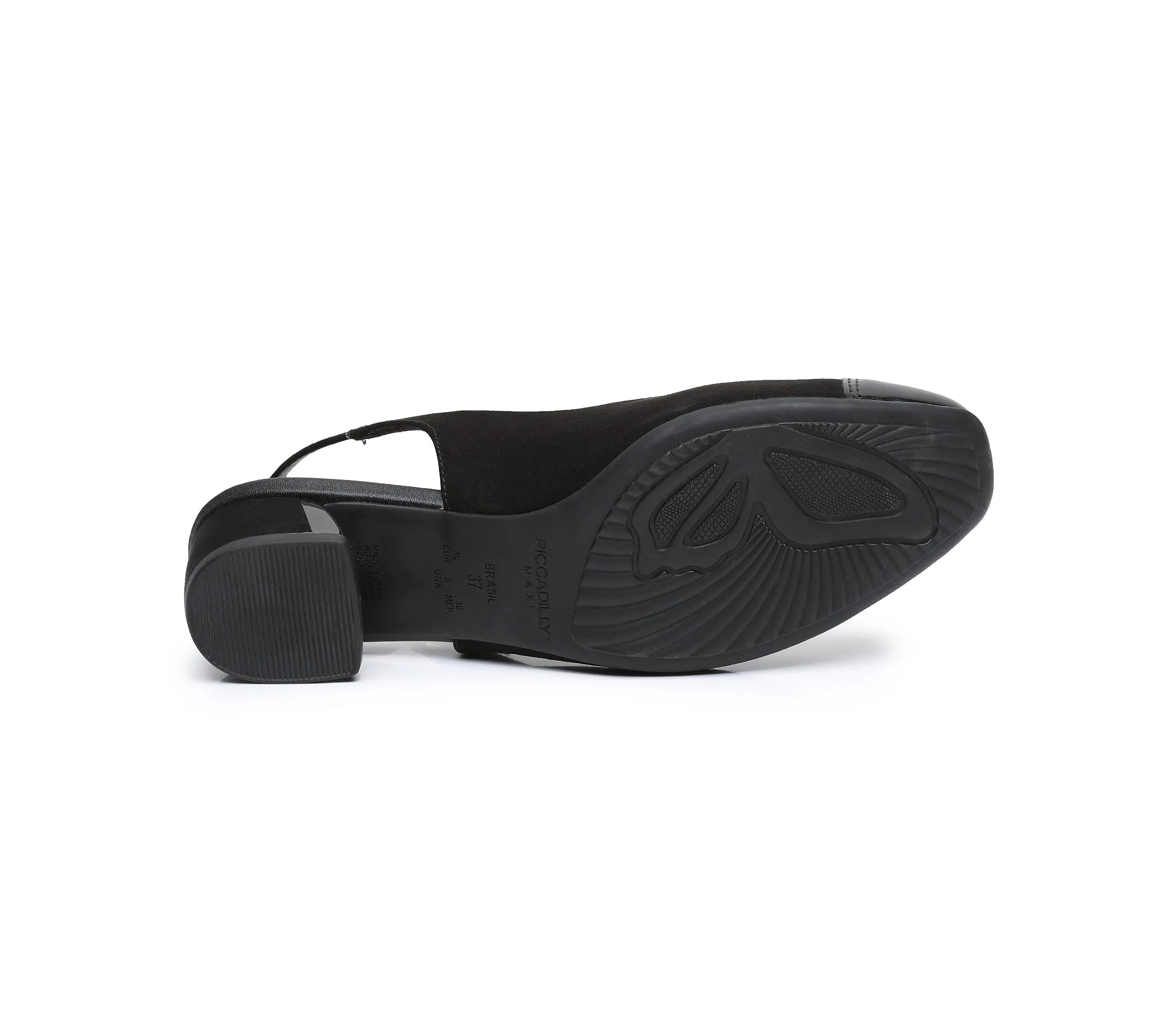 Black Microfiber Sling Back Pumps for Women (322.031)