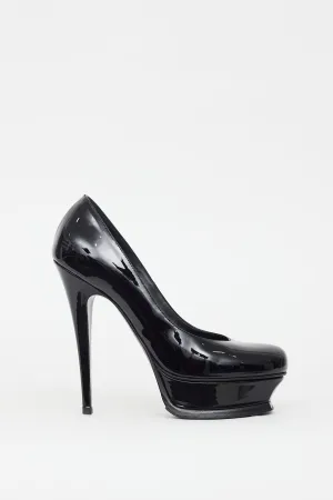 Black Patent Leather Platform Pump