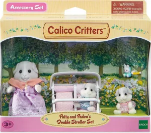 Calico Critters Patty and Paden's Double Stroller Set