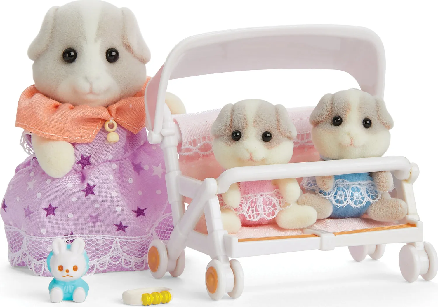 Calico Critters Patty and Paden's Double Stroller Set