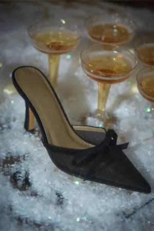 Carrie Mule Heel Pumps - Black