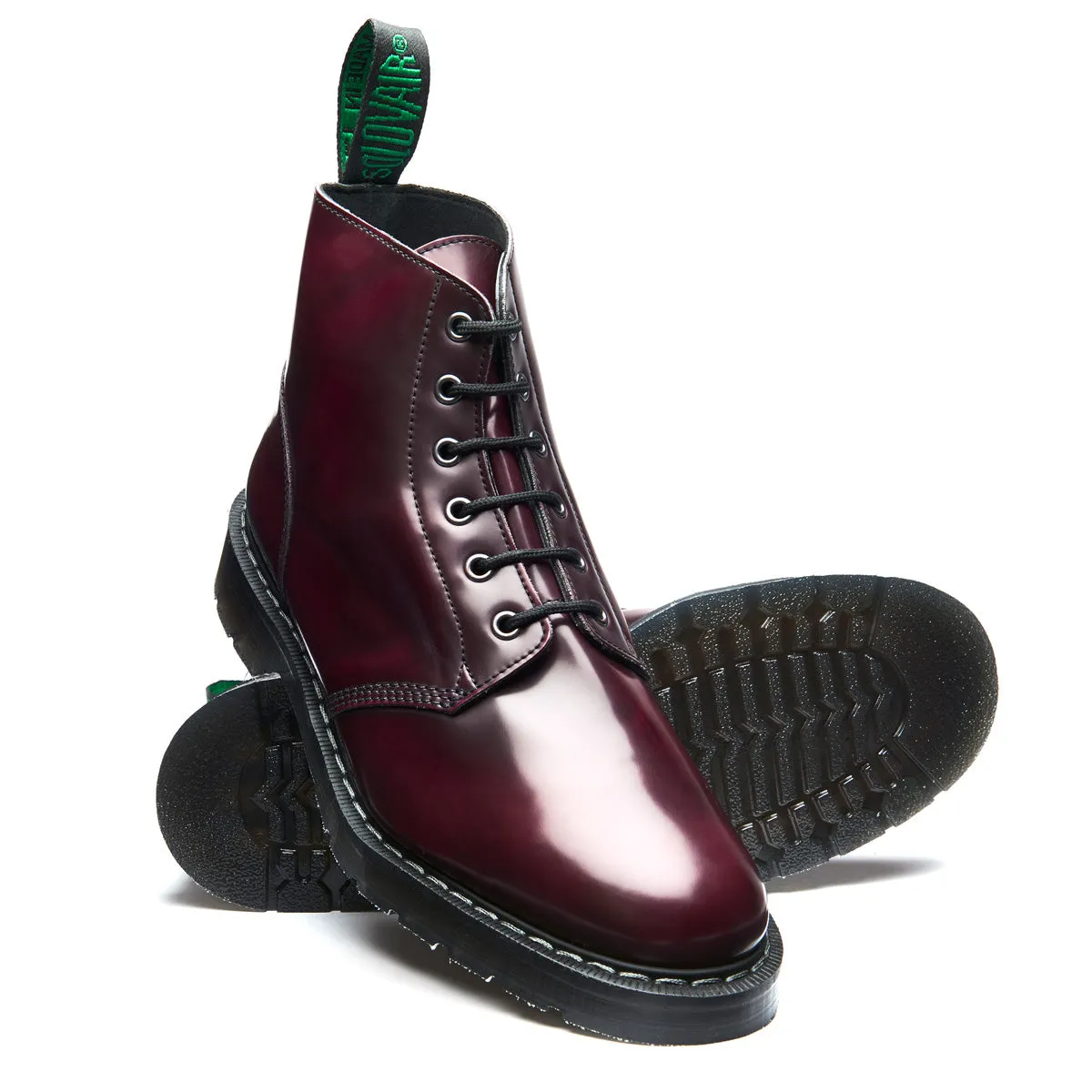Cherry Red Rub-Off Vegan 6 Eye Astronaut Boot