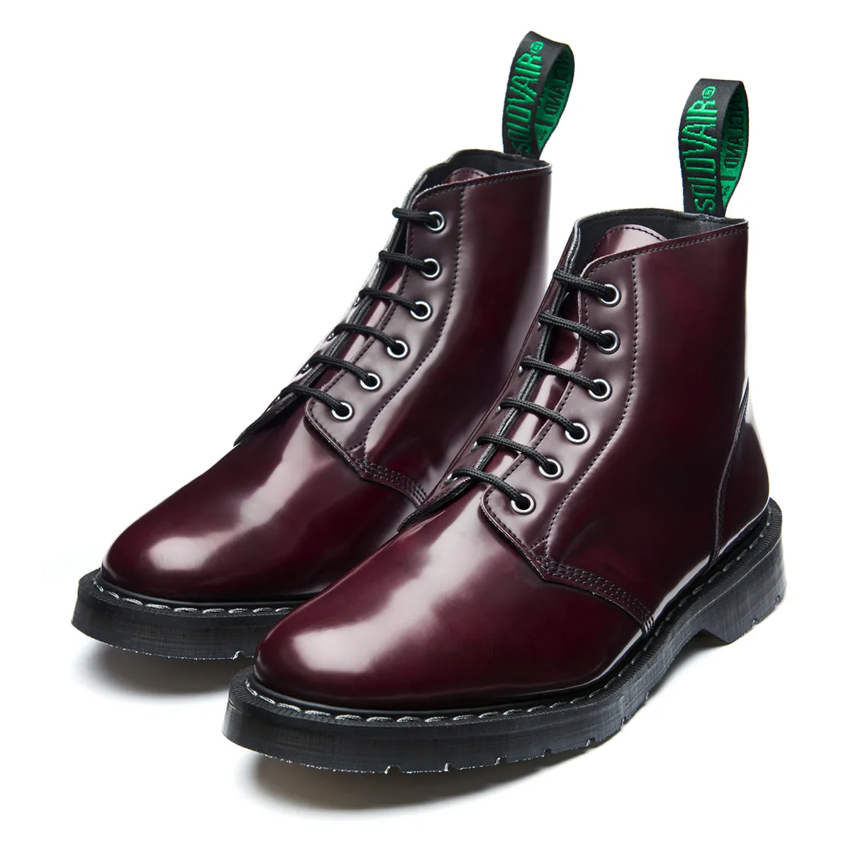 Cherry Red Rub-Off Vegan 6 Eye Astronaut Boot