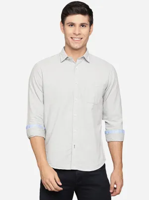 Cool White Solid Slim Fit Casual Shirt | Greenfibre