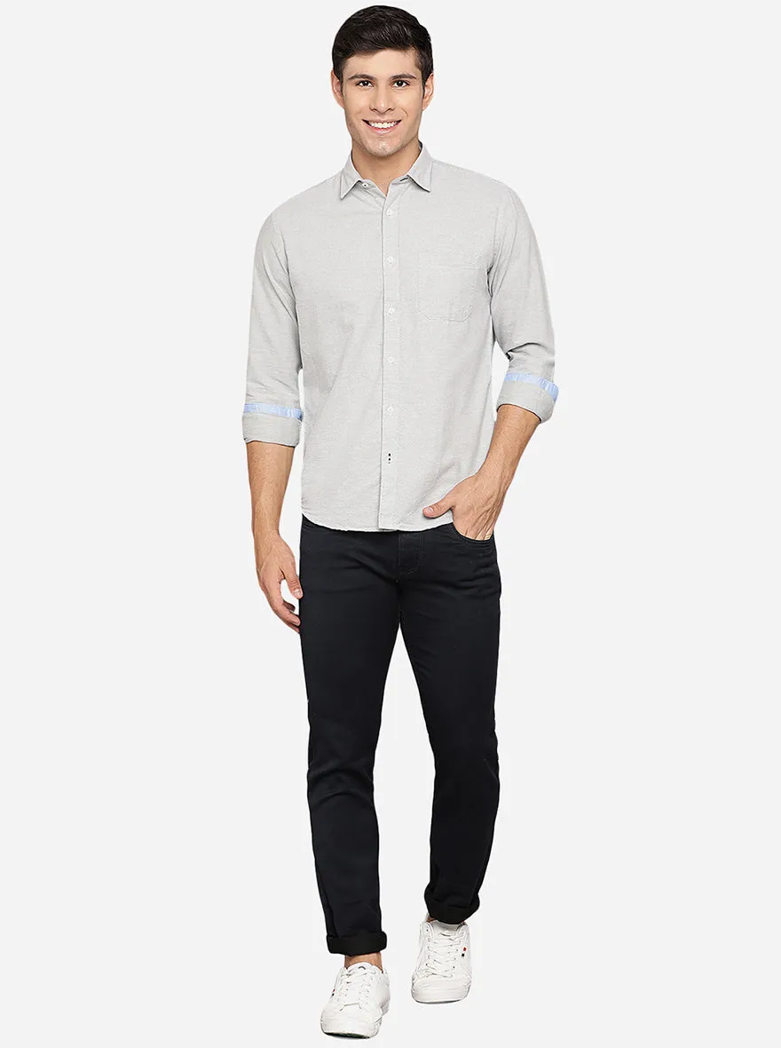 Cool White Solid Slim Fit Casual Shirt | Greenfibre