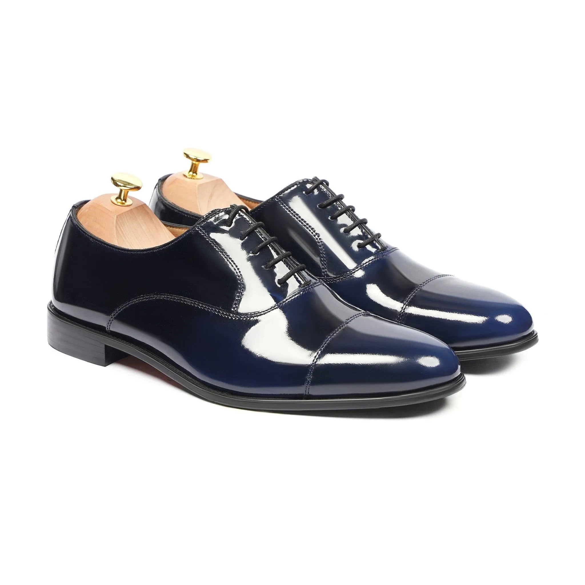 Damaso - Men's Blue Patent Leather Oxford Shoe