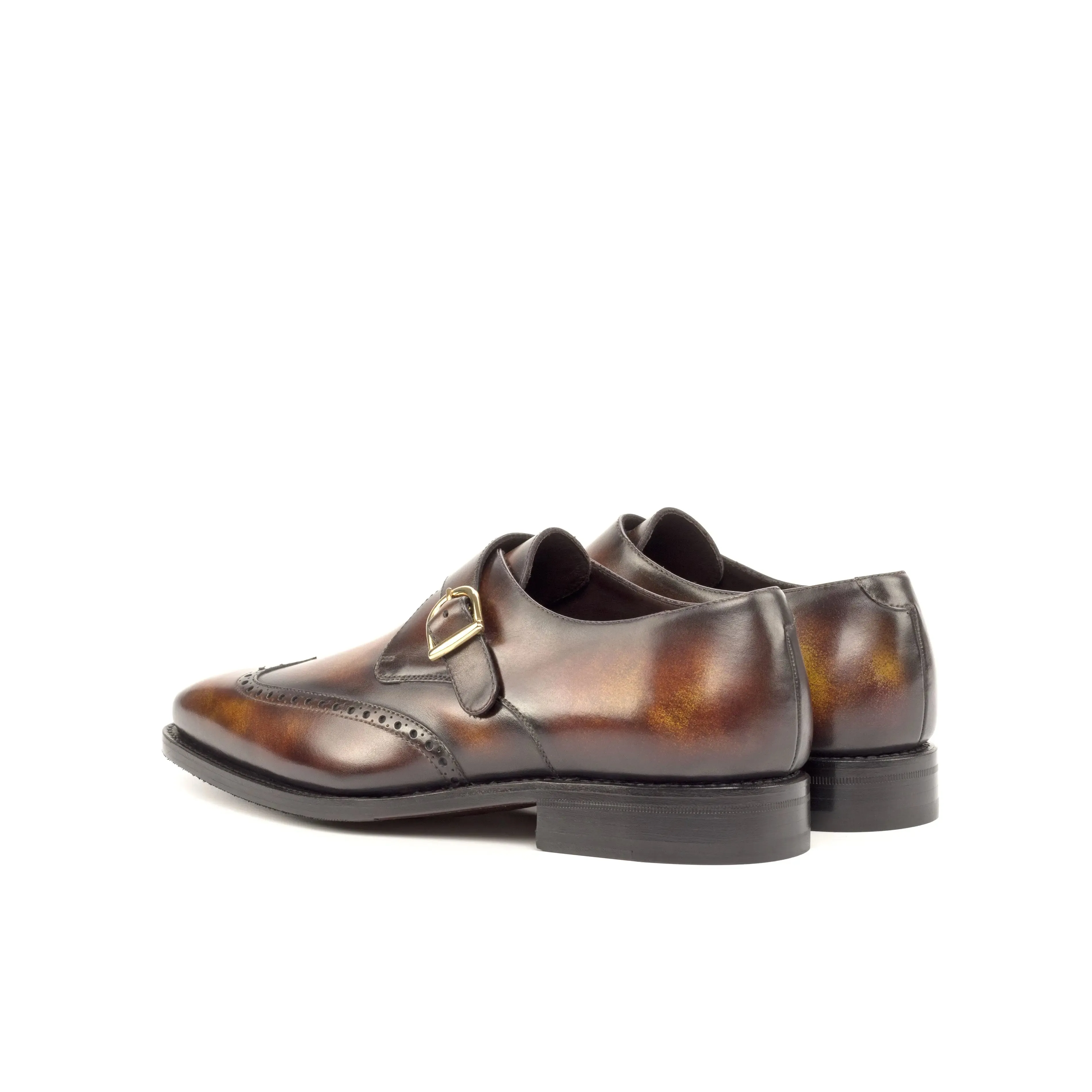 DapperFam Brenno in Fire Men's Hand-Painted Patina Single Monk