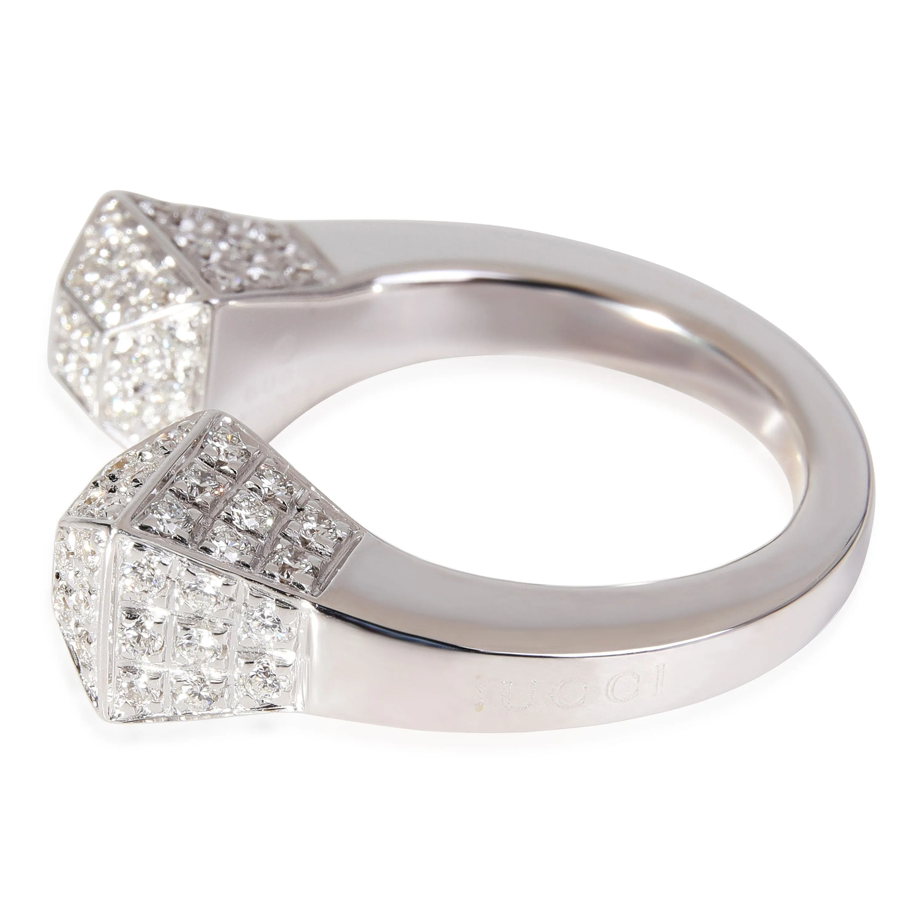 Diamond Nailhead Ring in 18k White Gold