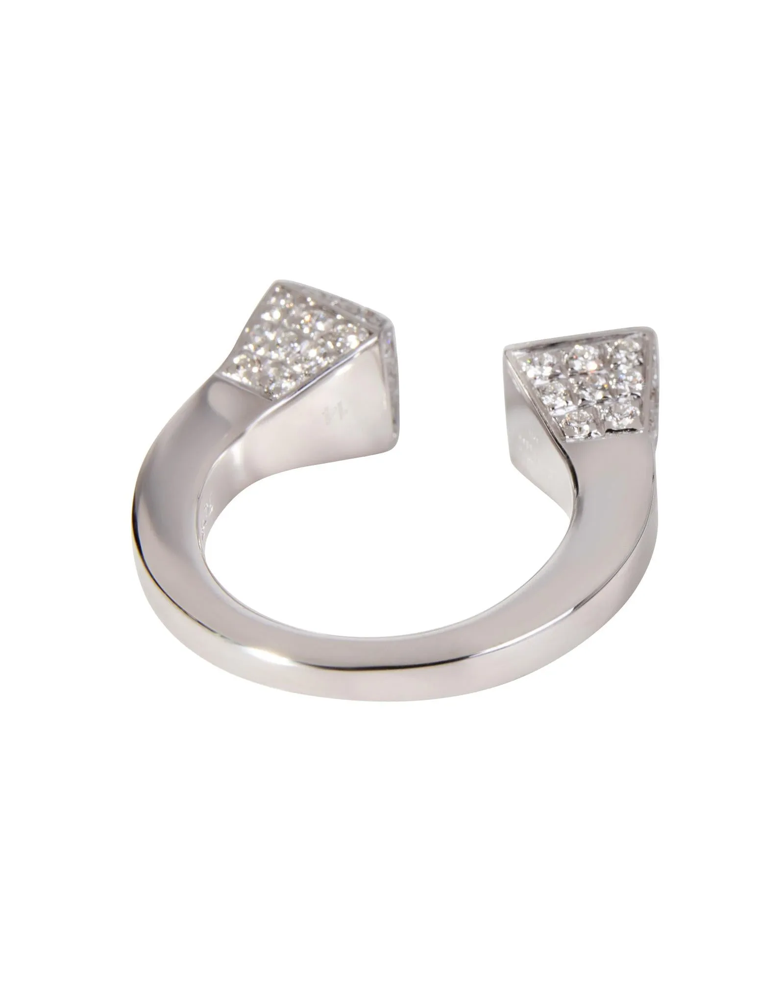 Diamond Nailhead Ring in 18k White Gold