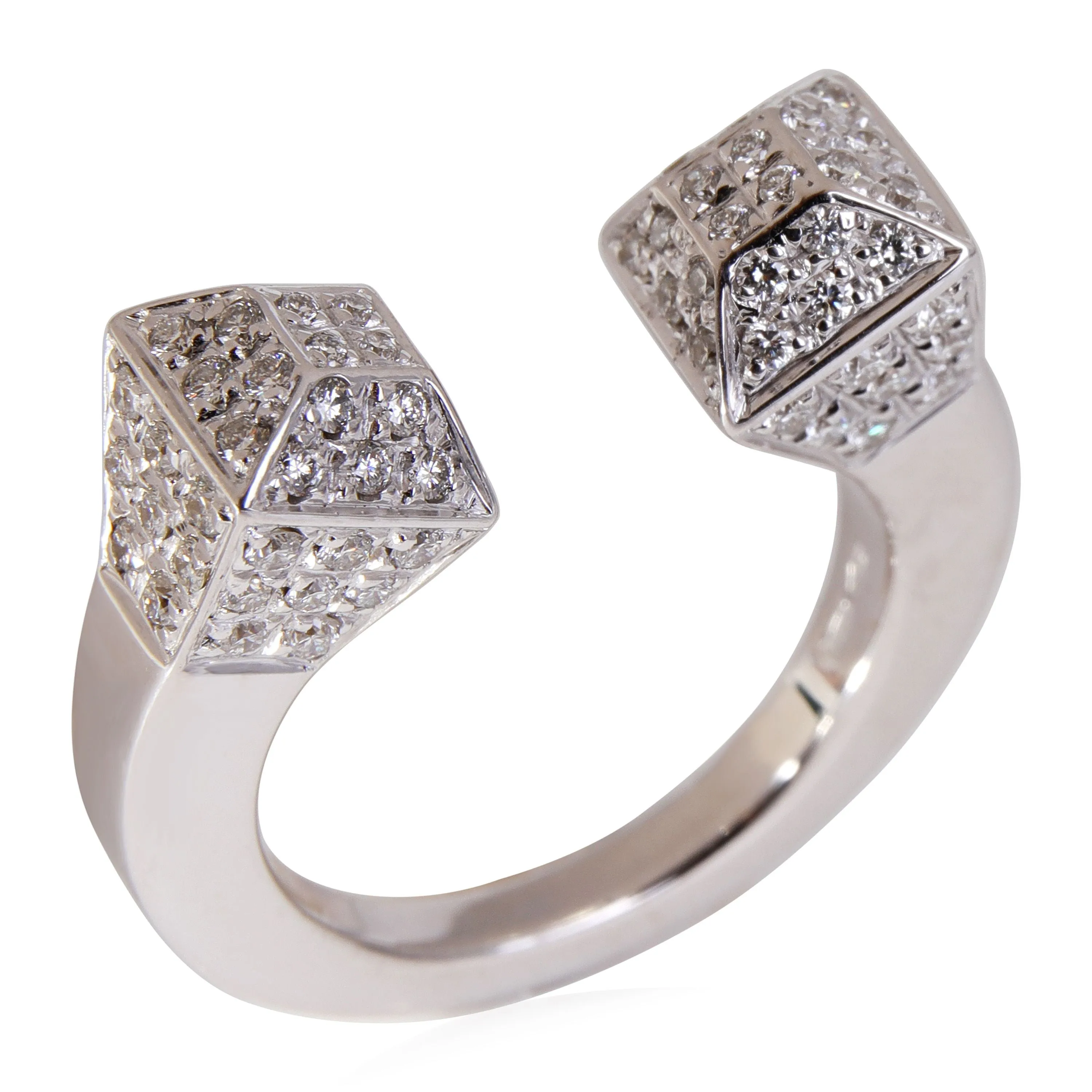Diamond Nailhead Ring in 18k White Gold