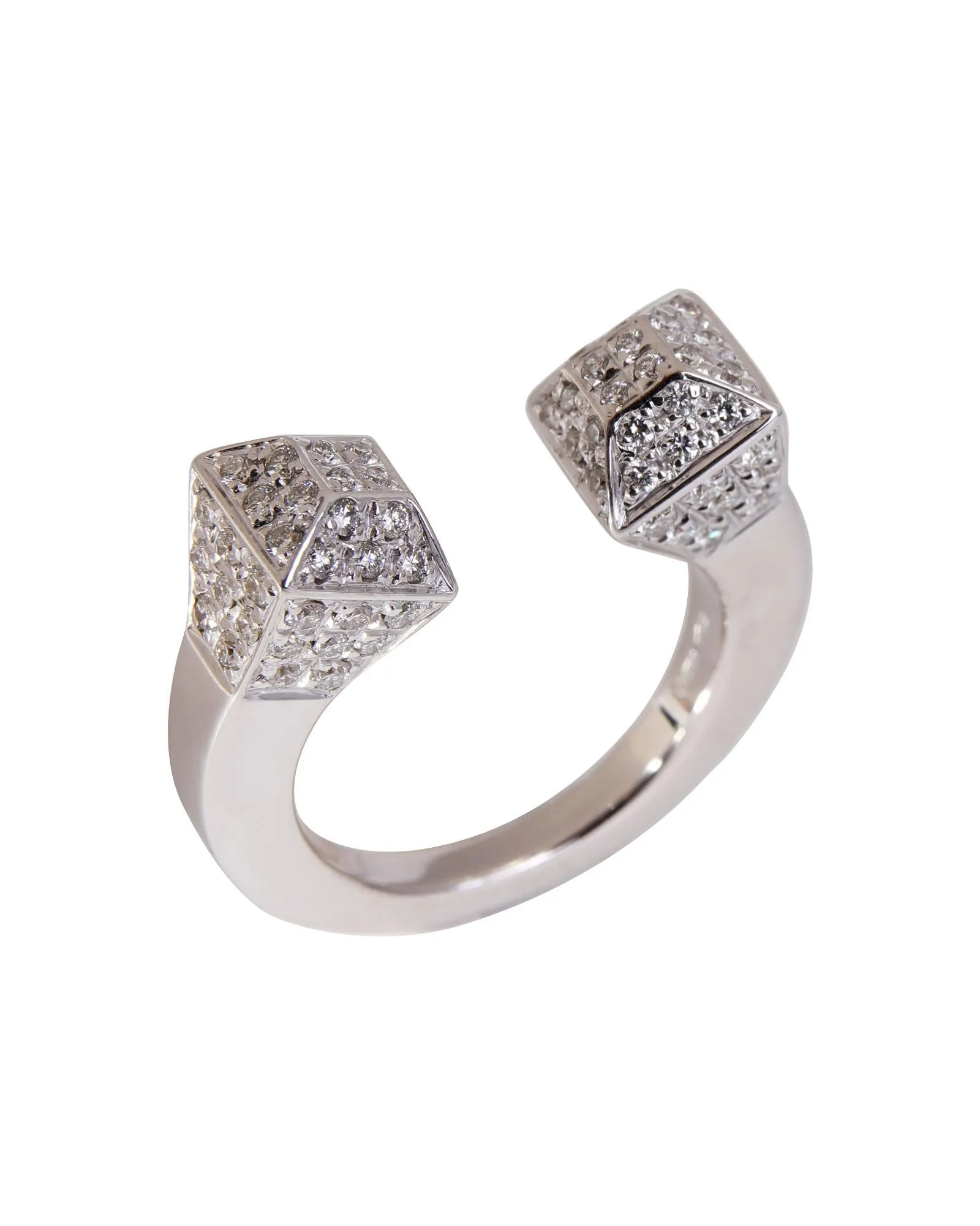 Diamond Nailhead Ring in 18k White Gold