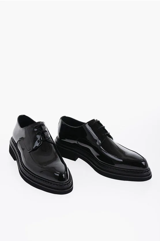 Dolce & Gabbana Pointed Patent Leather Derby Shoes