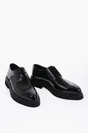 Dolce & Gabbana Pointed Patent Leather Derby Shoes