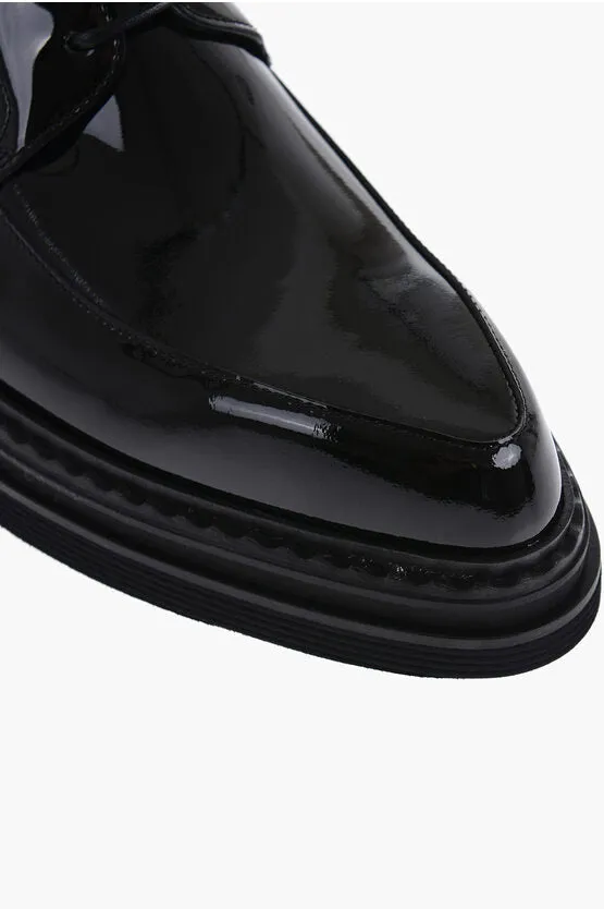 Dolce & Gabbana Pointed Patent Leather Derby Shoes