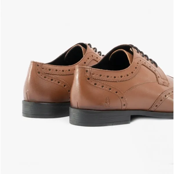 ELLIOT Mens Leather Brogue Oxford Shoes Tan