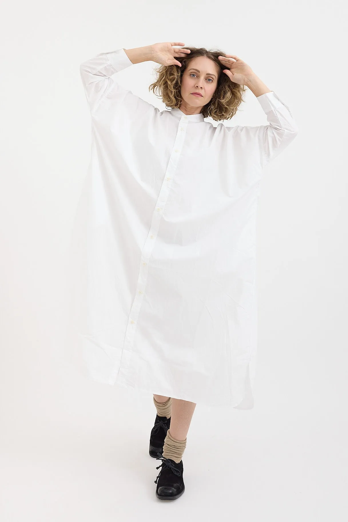 Gauze   Laboratory - Band Collar Militaria Shirt One Piece