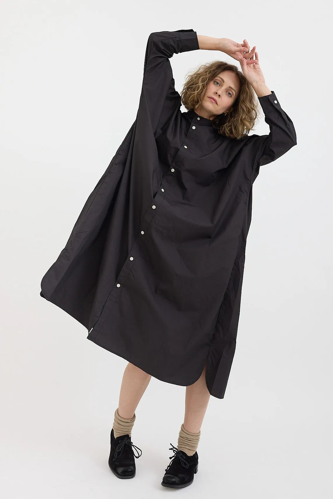 Gauze   Laboratory - Band Collar Militaria Shirt One Piece