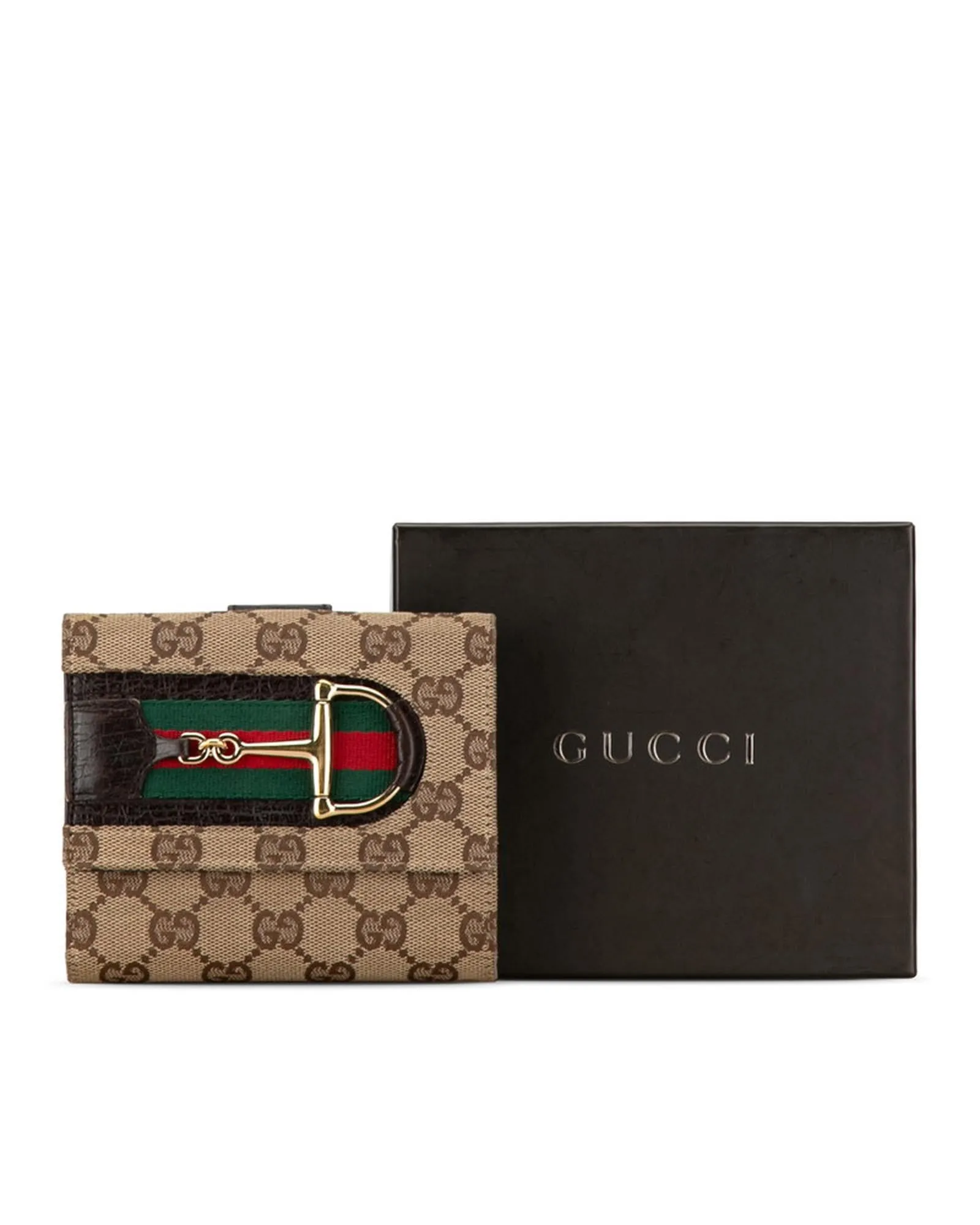 GG Canvas Horsebit Bifold Wallet with Authenticity Verification