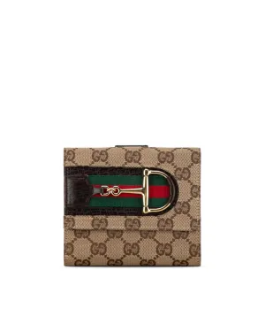 GG Canvas Horsebit Bifold Wallet with Authenticity Verification