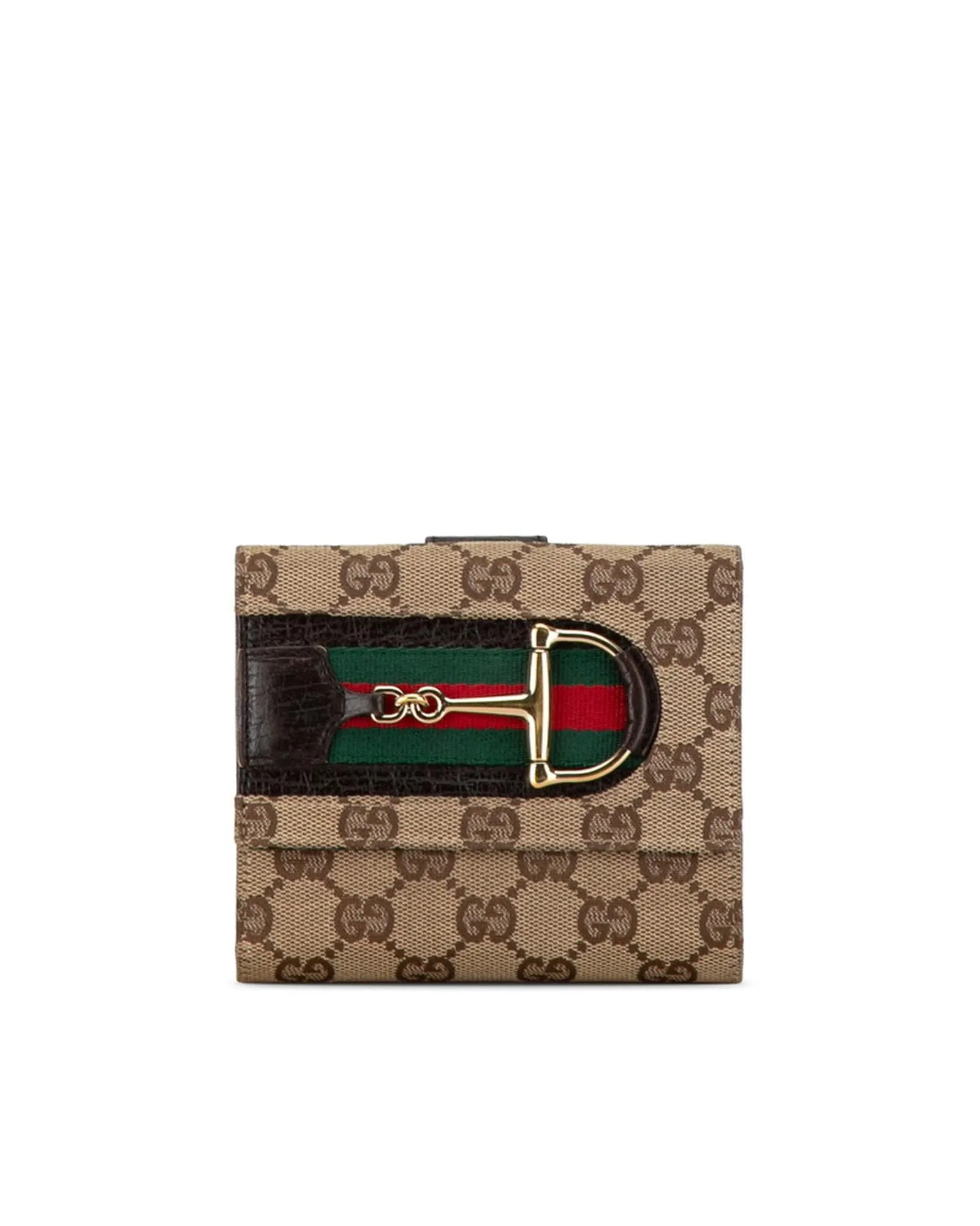 GG Canvas Horsebit Bifold Wallet with Authenticity Verification