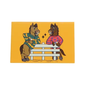 Horses at Fence Magnet