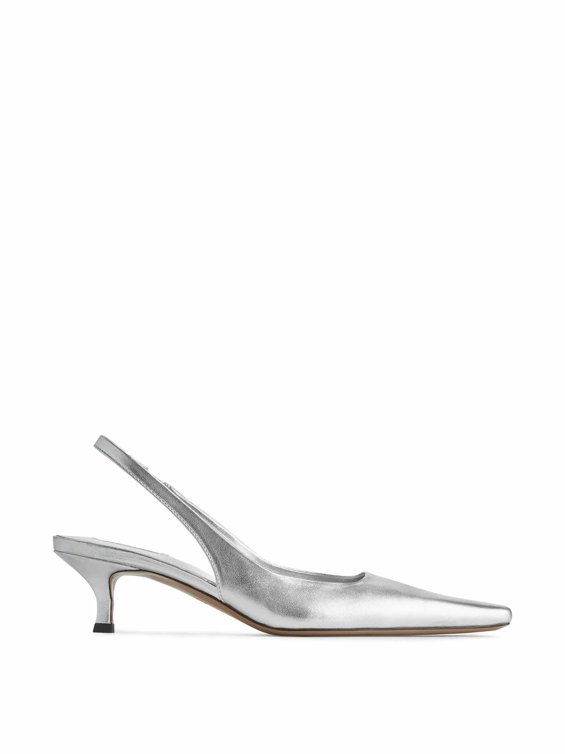 Leather slingback pumps