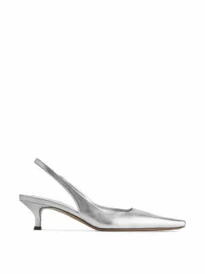 Leather slingback pumps