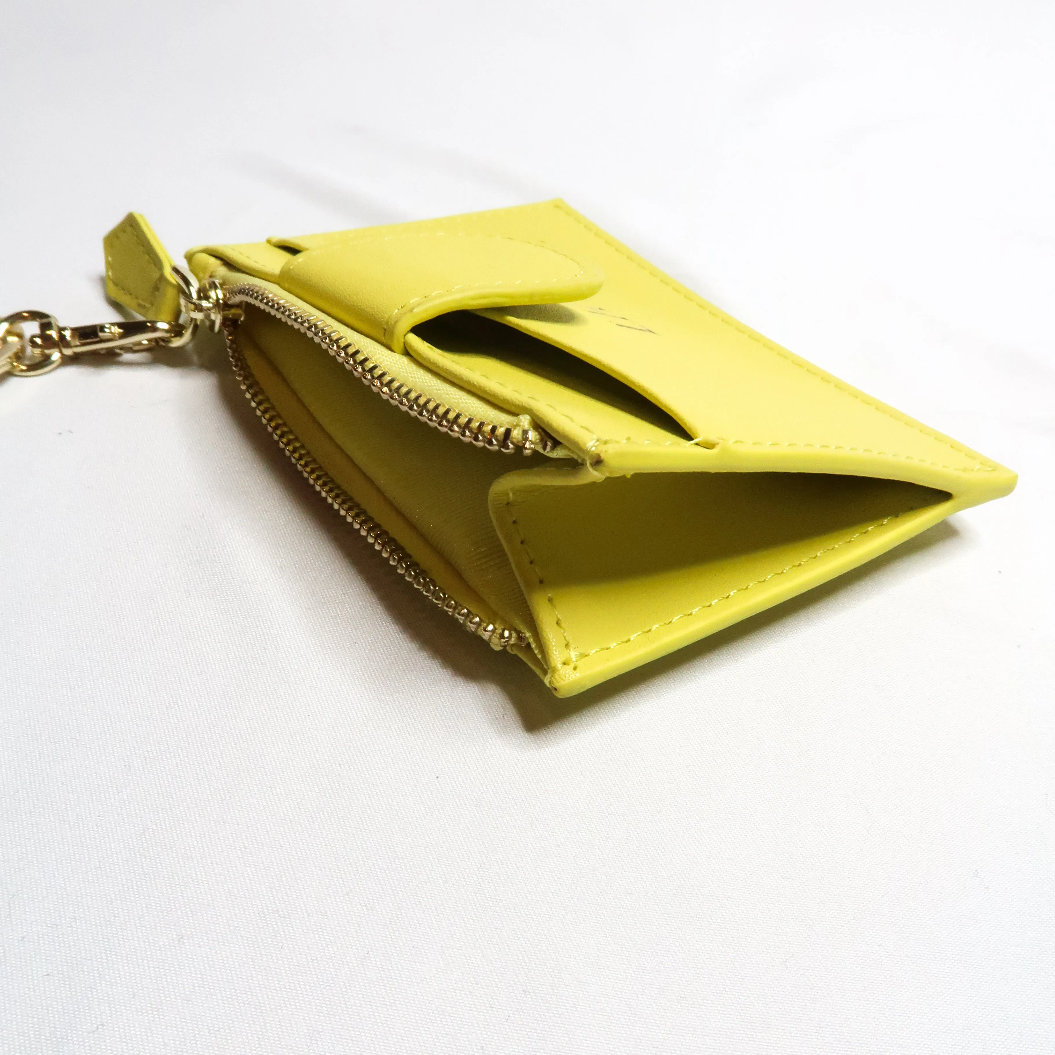 Lime Smooth Leather Tassel Zip Cardholder