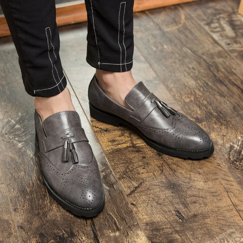 Luxury Artificial Leather With Tassel Slip On Shoes