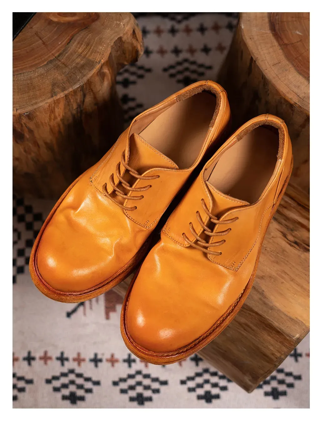 Men's Plain Toe Leather Derby Shoes