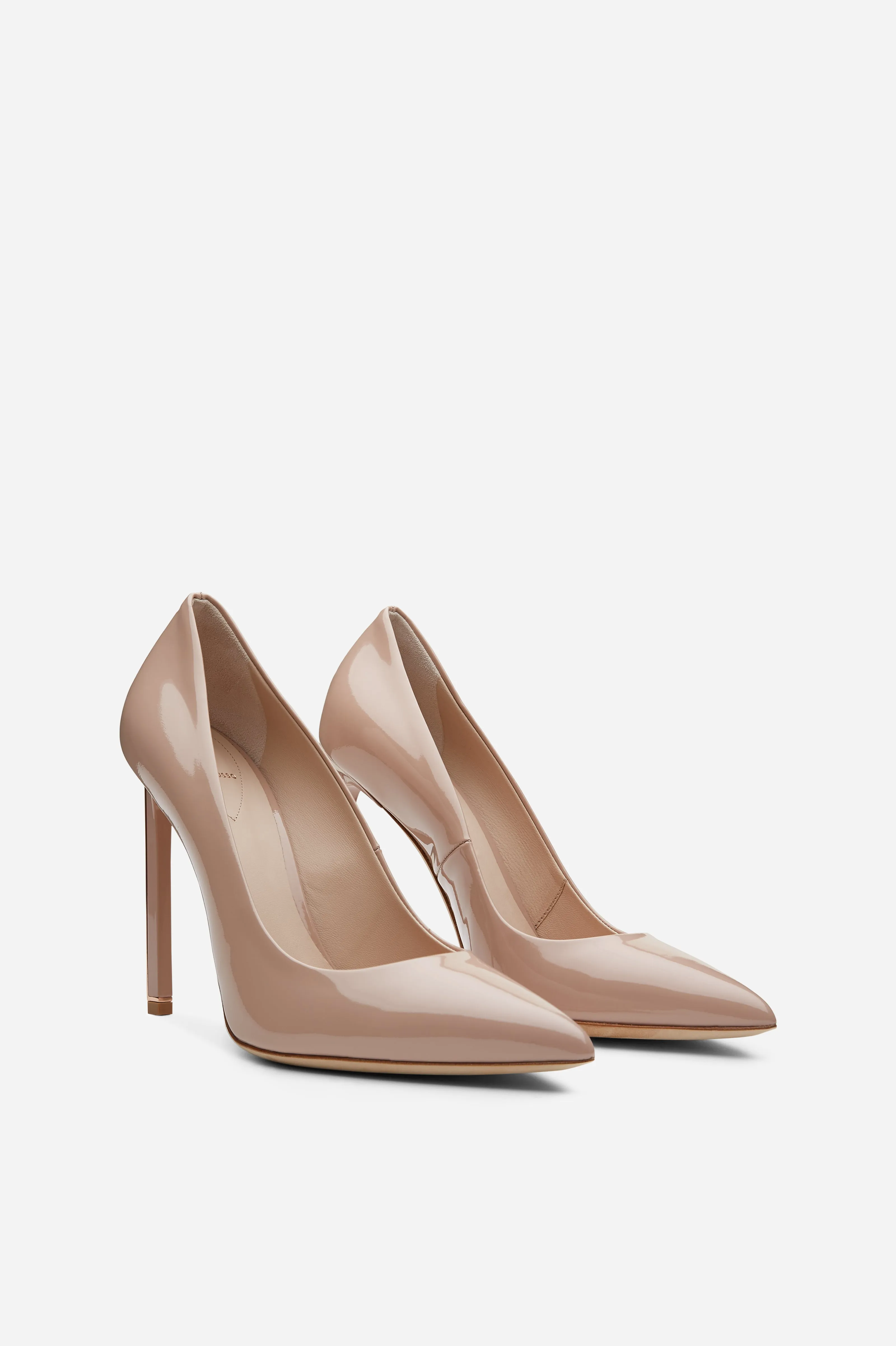 Nude Patent Calf Leather With Rose Gold Hardware