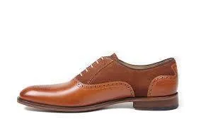 Oliver Sweeney Tondela Leather & Suede Brogue - Chestnut