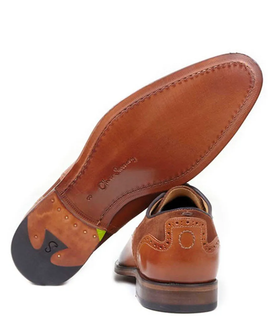 Oliver Sweeney Tondela Leather & Suede Brogue - Chestnut
