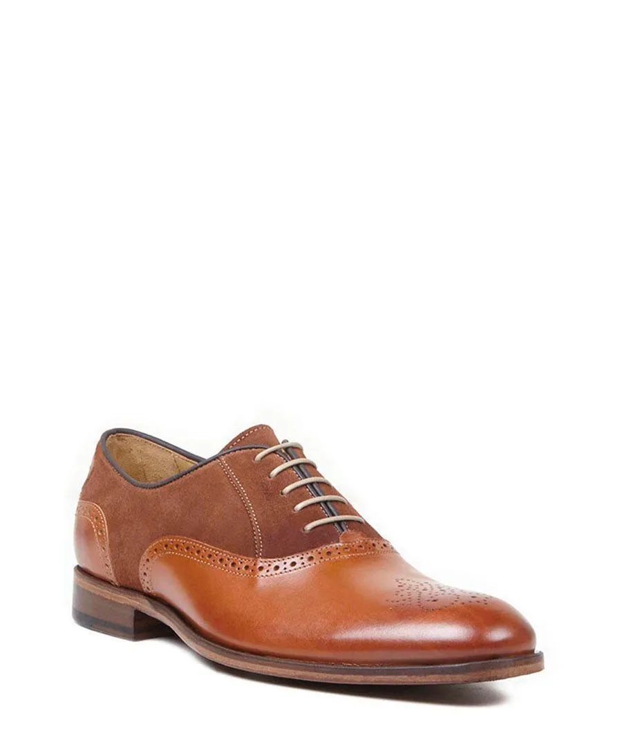 Oliver Sweeney Tondela Leather & Suede Brogue - Chestnut