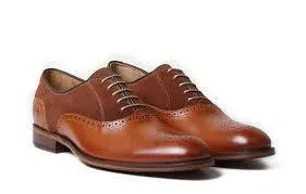 Oliver Sweeney Tondela Leather & Suede Brogue - Chestnut