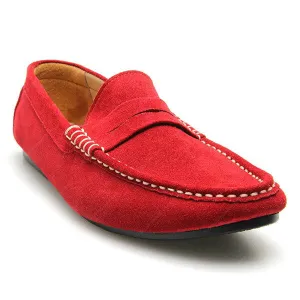 Penny Leather Loafer Suede Ruby Red