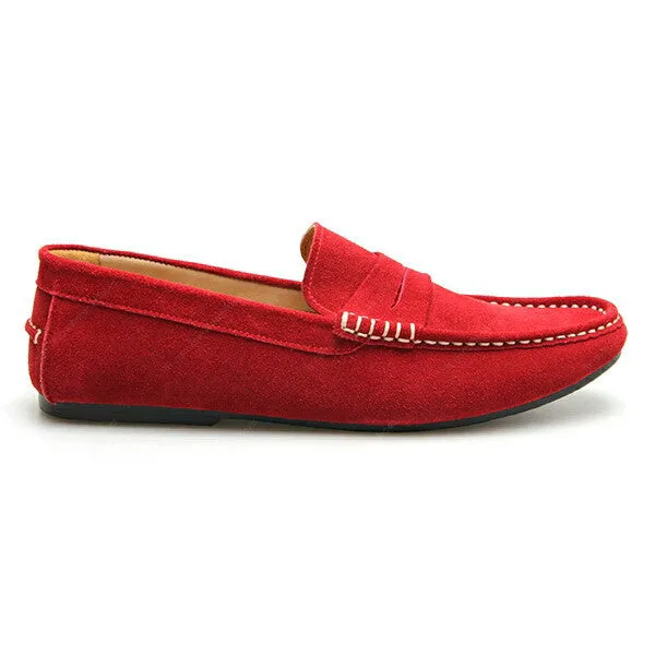 Penny Leather Loafer Suede Ruby Red