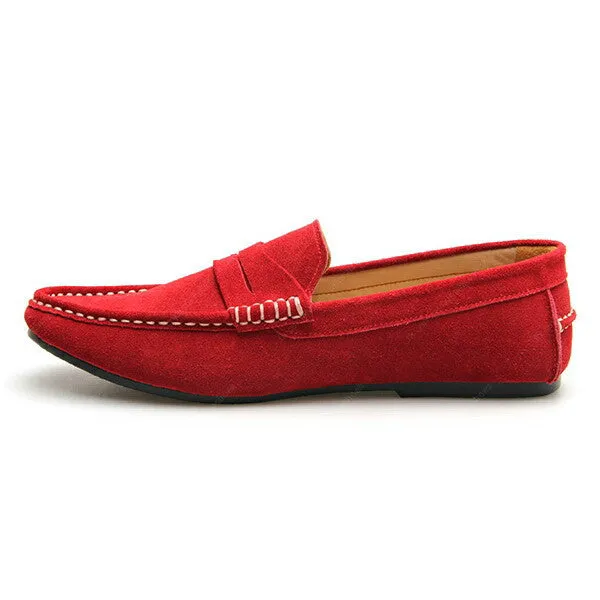 Penny Leather Loafer Suede Ruby Red