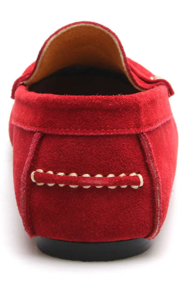 Penny Leather Loafer Suede Ruby Red