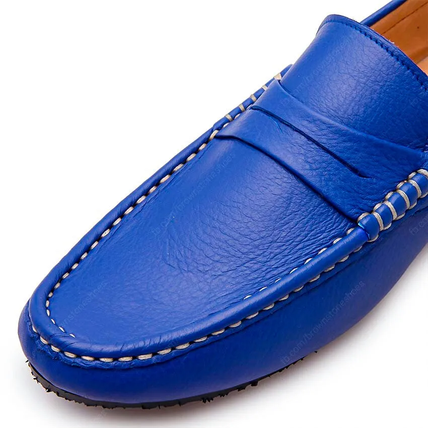 Penny Loafer Wrinkle Soft Leather Indigo Blue