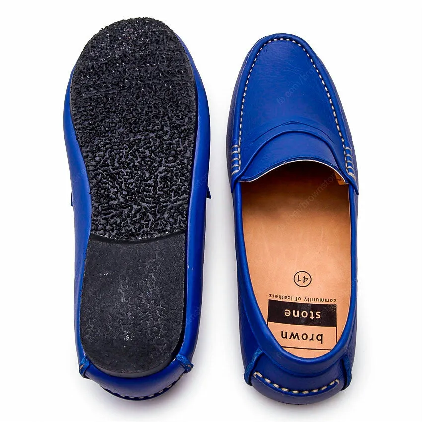Penny Loafer Wrinkle Soft Leather Indigo Blue
