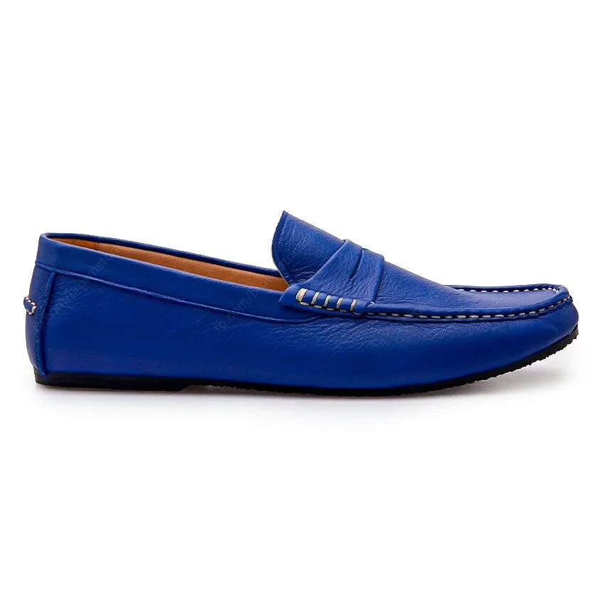 Penny Loafer Wrinkle Soft Leather Indigo Blue